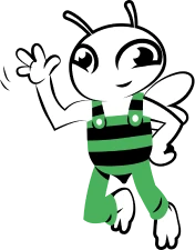 Posture abeille verte bonjour